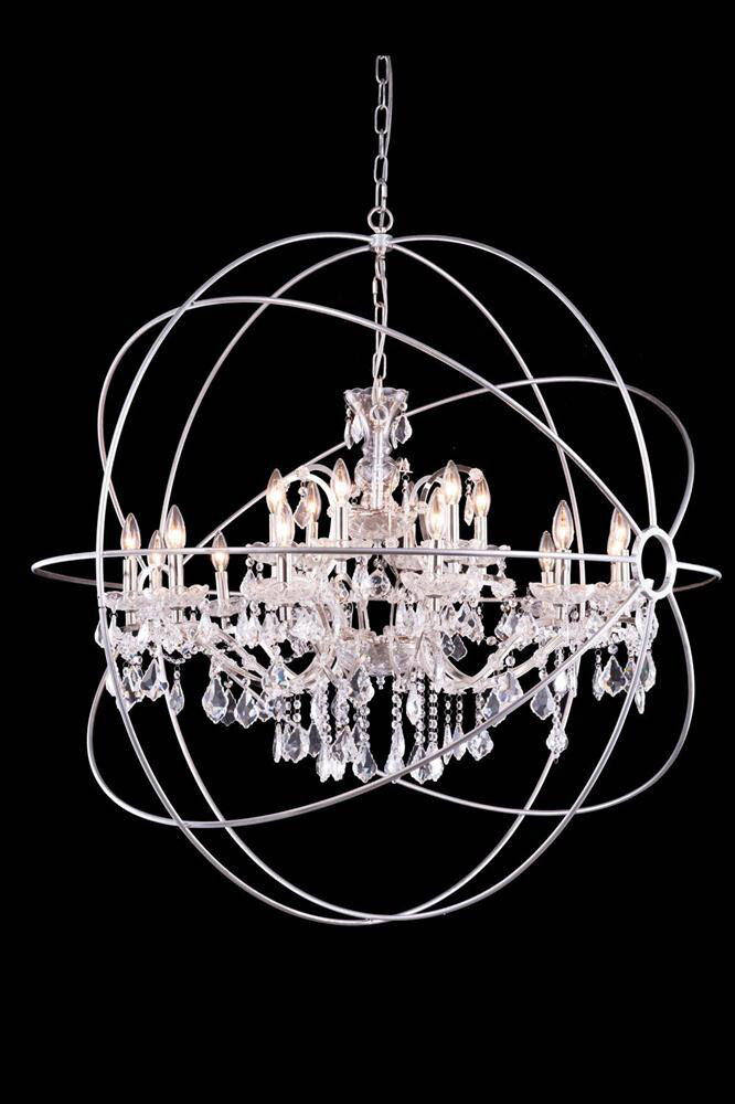 Geneva 18 Light 44 inch Polished Nickel Pendant Ceiling Light in Clear, Urban Classic