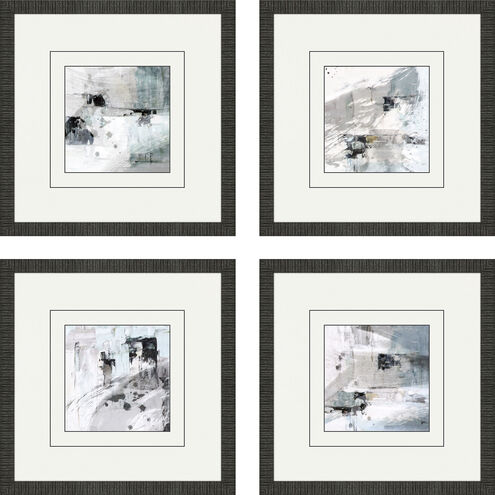Abstract Blue and Black and Gray and White Framed Art