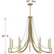 Helen 9 Light 50 inch Warm Brass Chandelier Ceiling Light