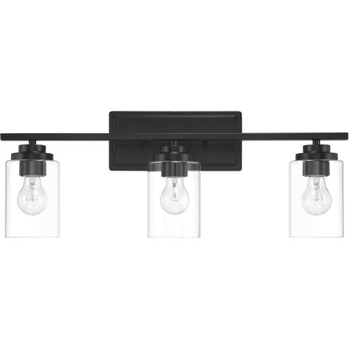 Clark 3 Light 24.75 inch Flat Black Vanity Light Wall Light