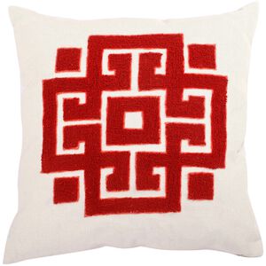 Bergamo 18 inch White and Red Pillow