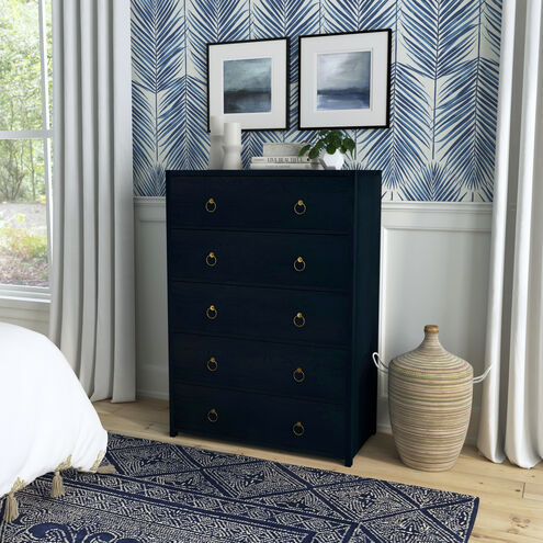 Lark 5 Drawer Dresser in Navy Blue