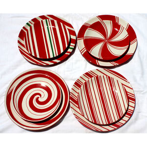 Candy Cane 8 X 8 inch Red Plates