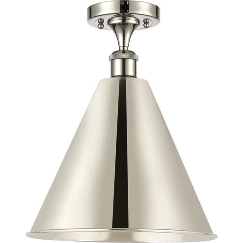 Ballston Cone 1 Light 16 inch Polished Nickel Semi-Flush Mount Ceiling Light