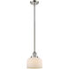 Franklin Restoration Bell 1 Light 8 inch Polished Nickel Mini Pendant Ceiling Light in Incandescent, Matte White, Franklin Restoration