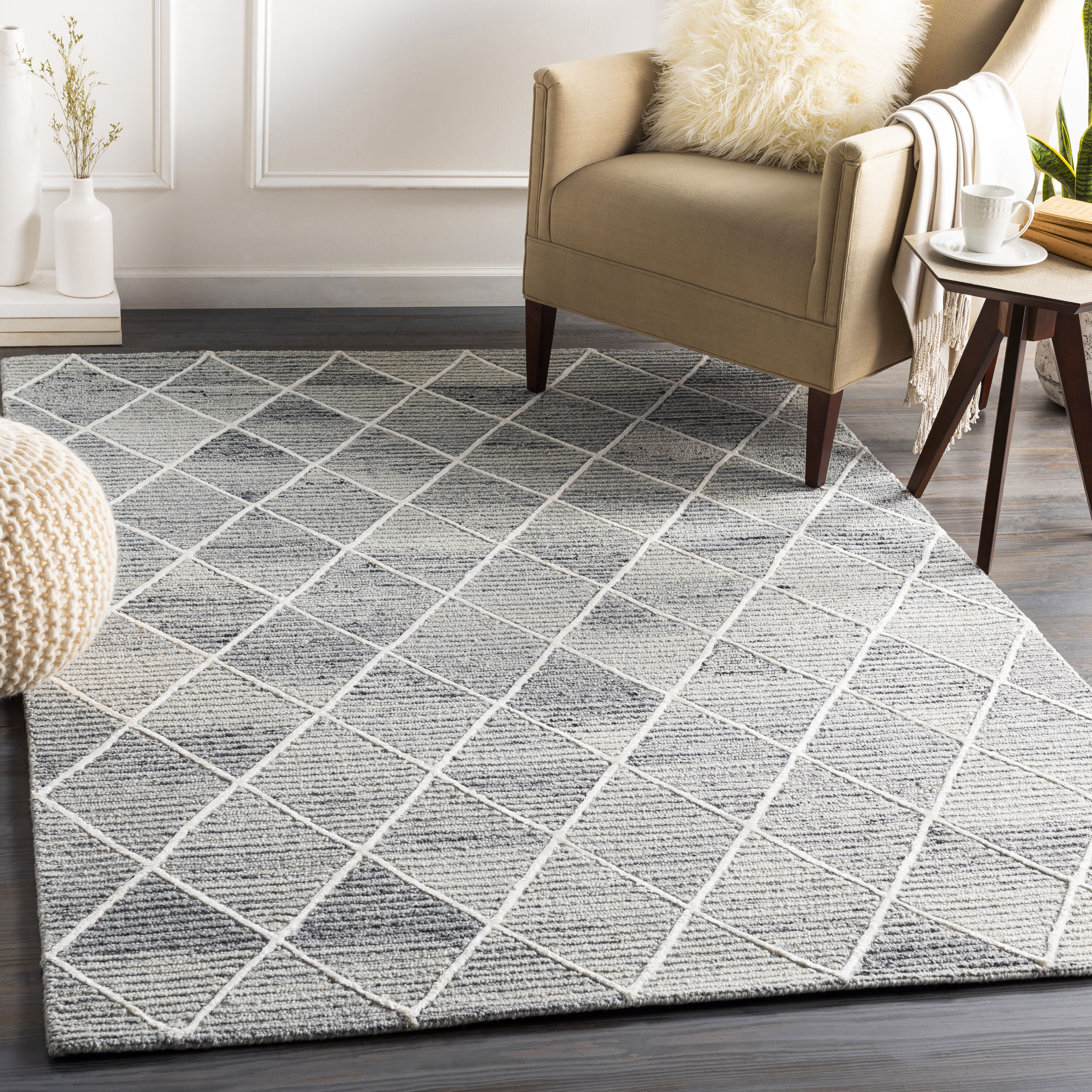 Eaton 90 X 60 inch Light Gray Rug in 5 x 8, Rectangle