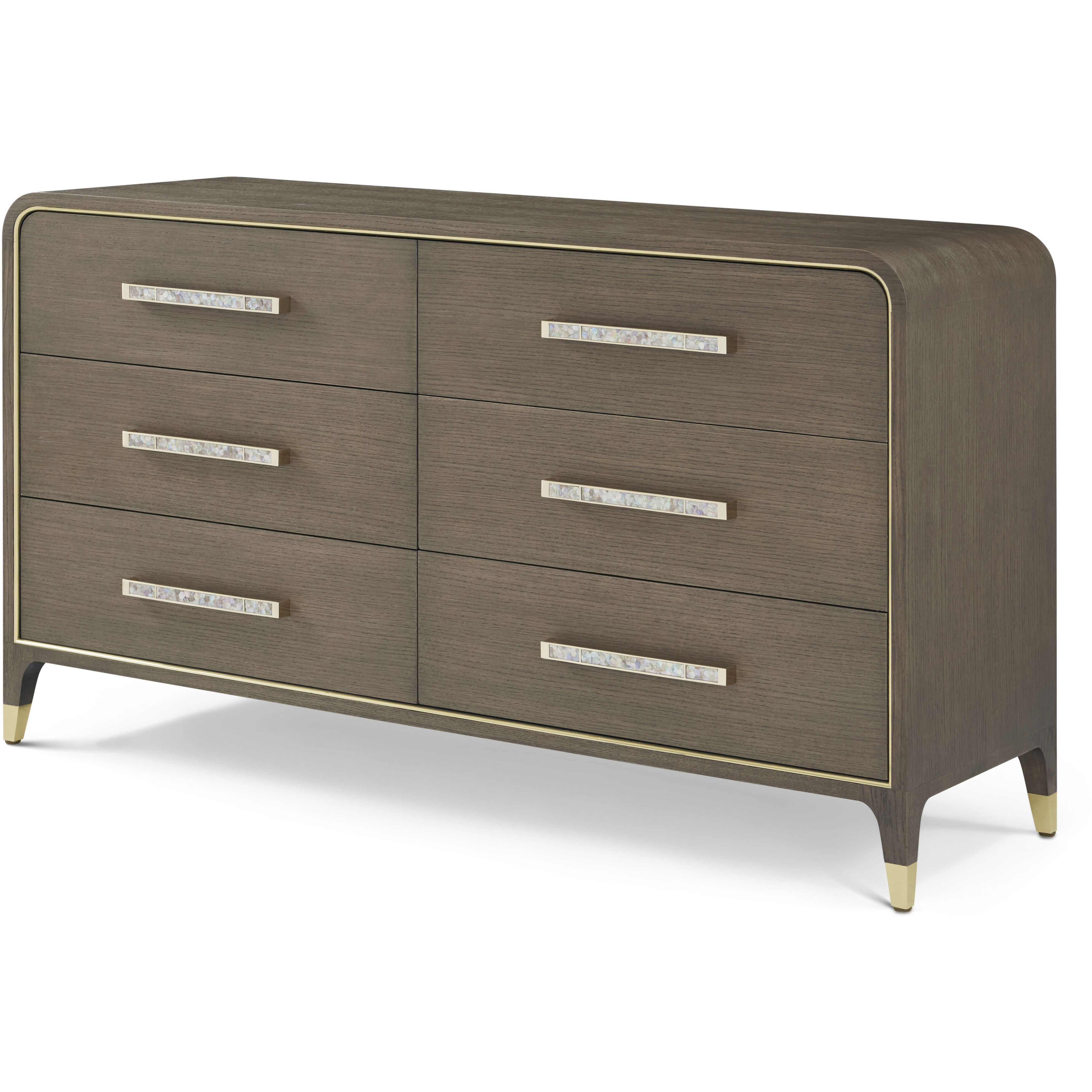 Judith Leiber Couture Mink Dresser, Wooden, 6-Drawer