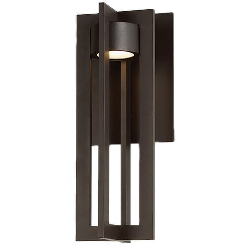 Chamber LED 16 inch Bronze Outdoor Wall Light, dweLED