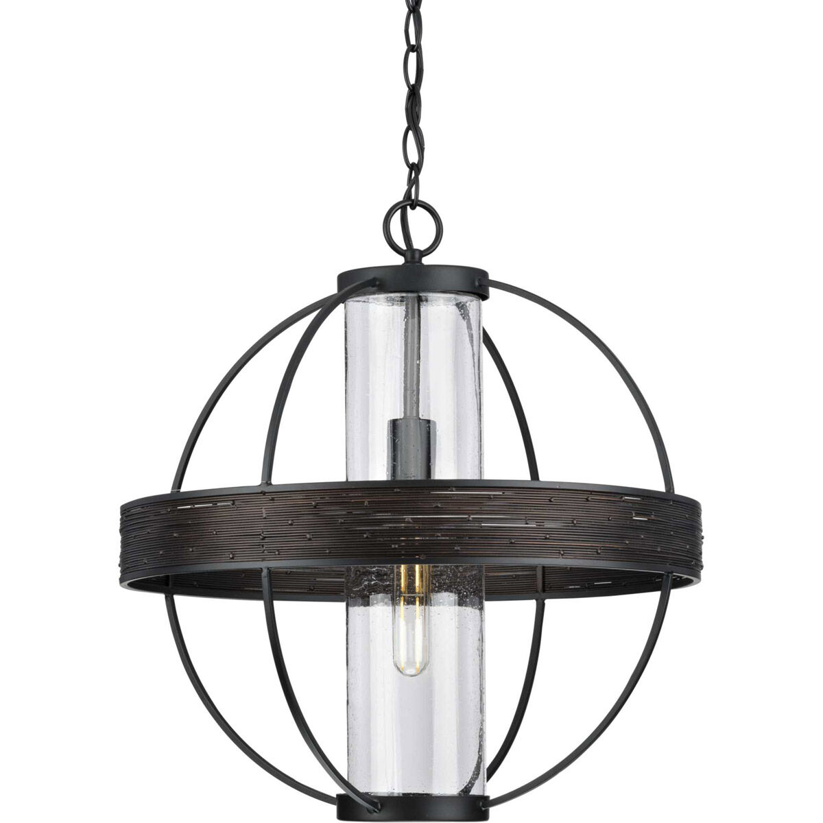 Terrace 1 Light 18 inch Matte Black Outdoor Hanging Light