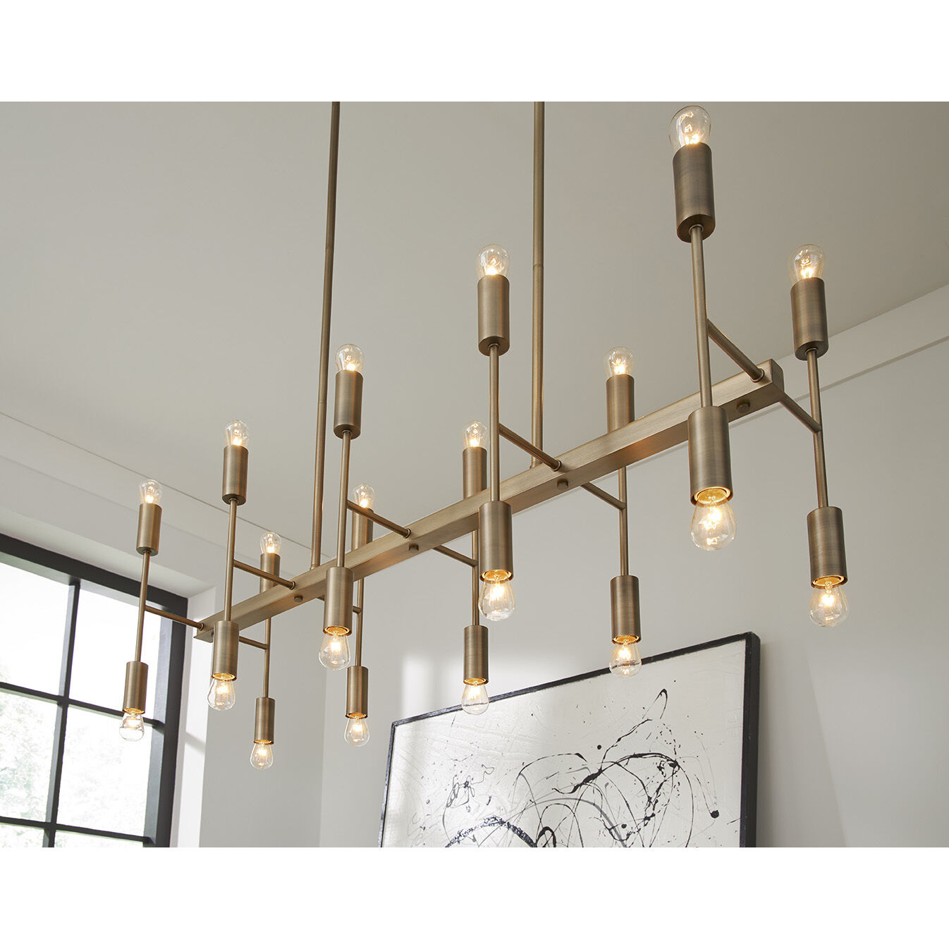 Perret 20 Light 46 inch Aged Brass Island Pendant Ceiling Light