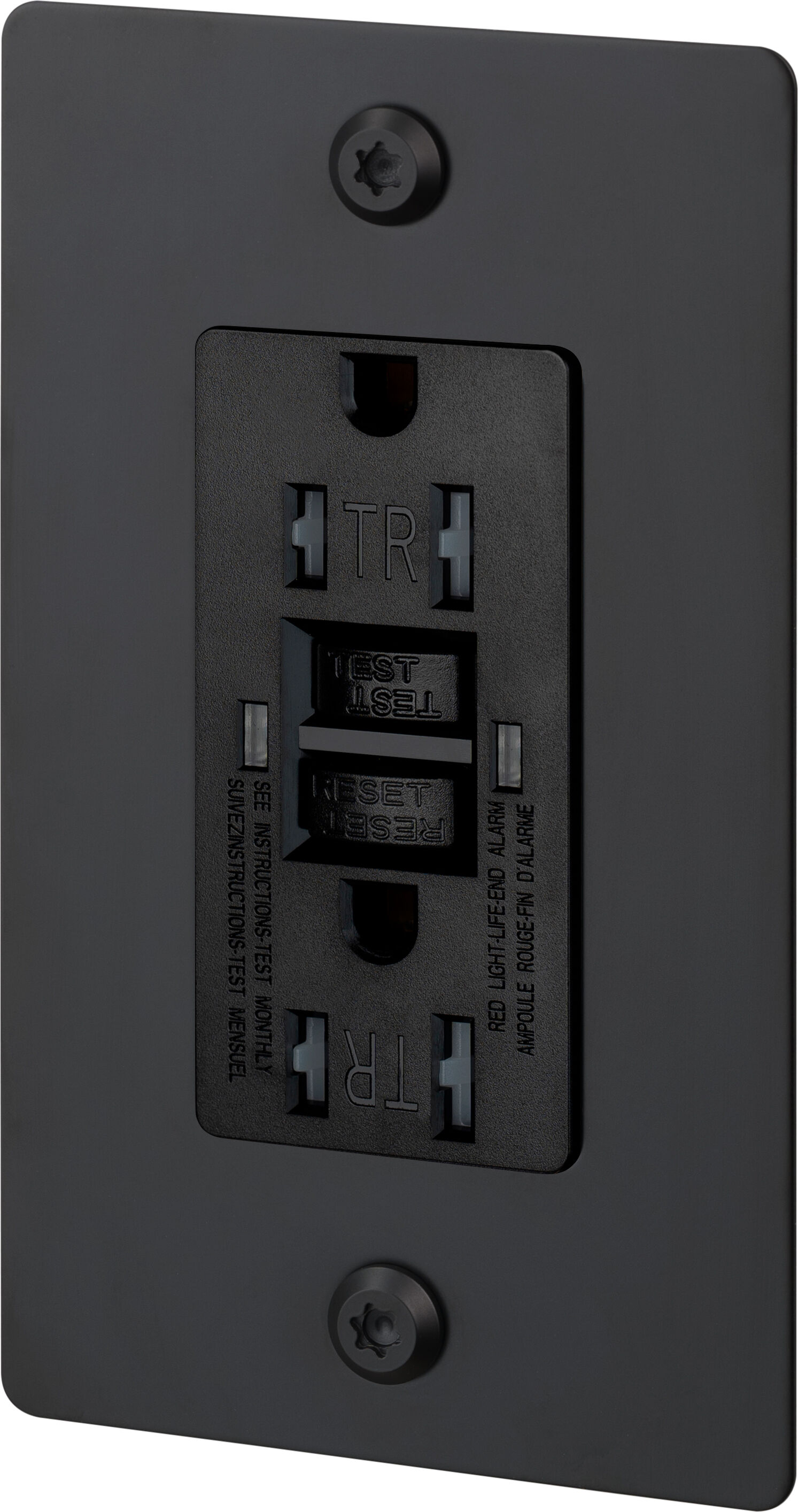 1G Duplex 125 Black Outlet, GFCI