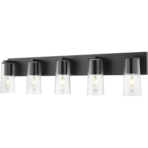 Titus 5 Light 40 inch Matte Black Bath Vanity Light Wall Light