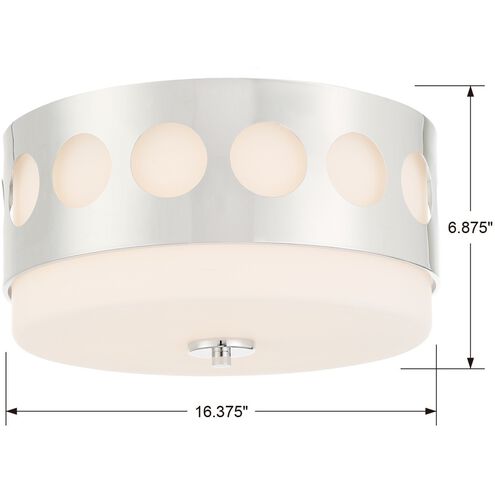 Kirby 2 Light 13.25 inch Polished Nickel Flush/Semi Flush Ceiling Light