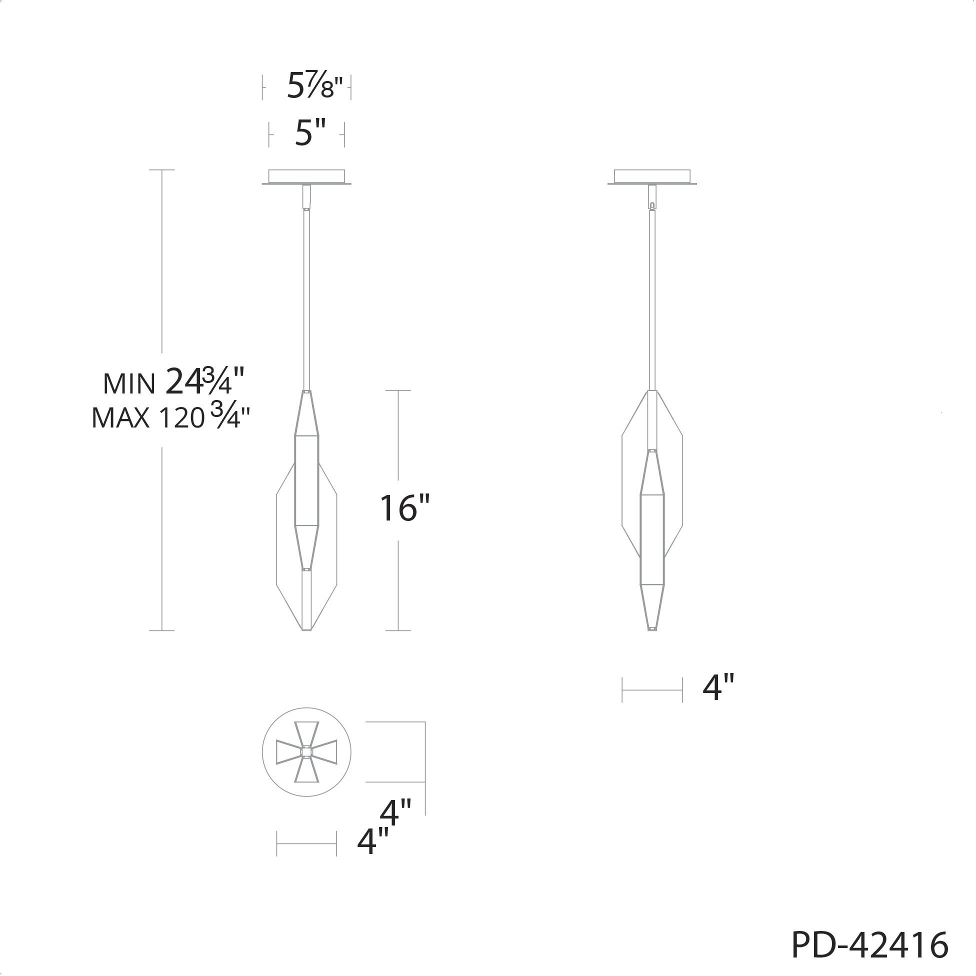 Azure 1 Light 4 inch Black Mini Pendant Ceiling Light