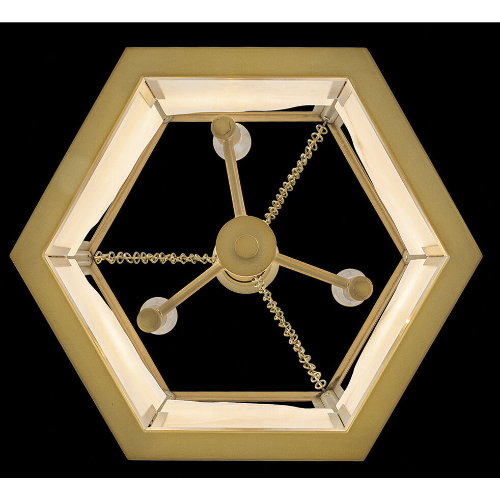 Veleta 3 Light 15 inch Lacquered Brass Pendant Ceiling Light