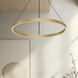 Cerchio Pendant Ceiling Light in Brushed Gold