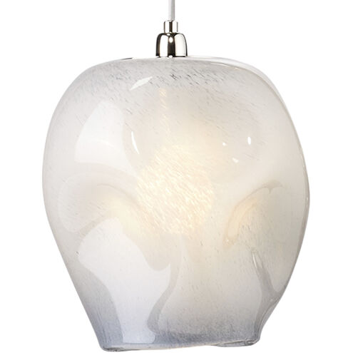Dimpled Glass 1 Light 9 inch Cornflower Blue Glass w/ Silver Hardware Pendant Ceiling Light