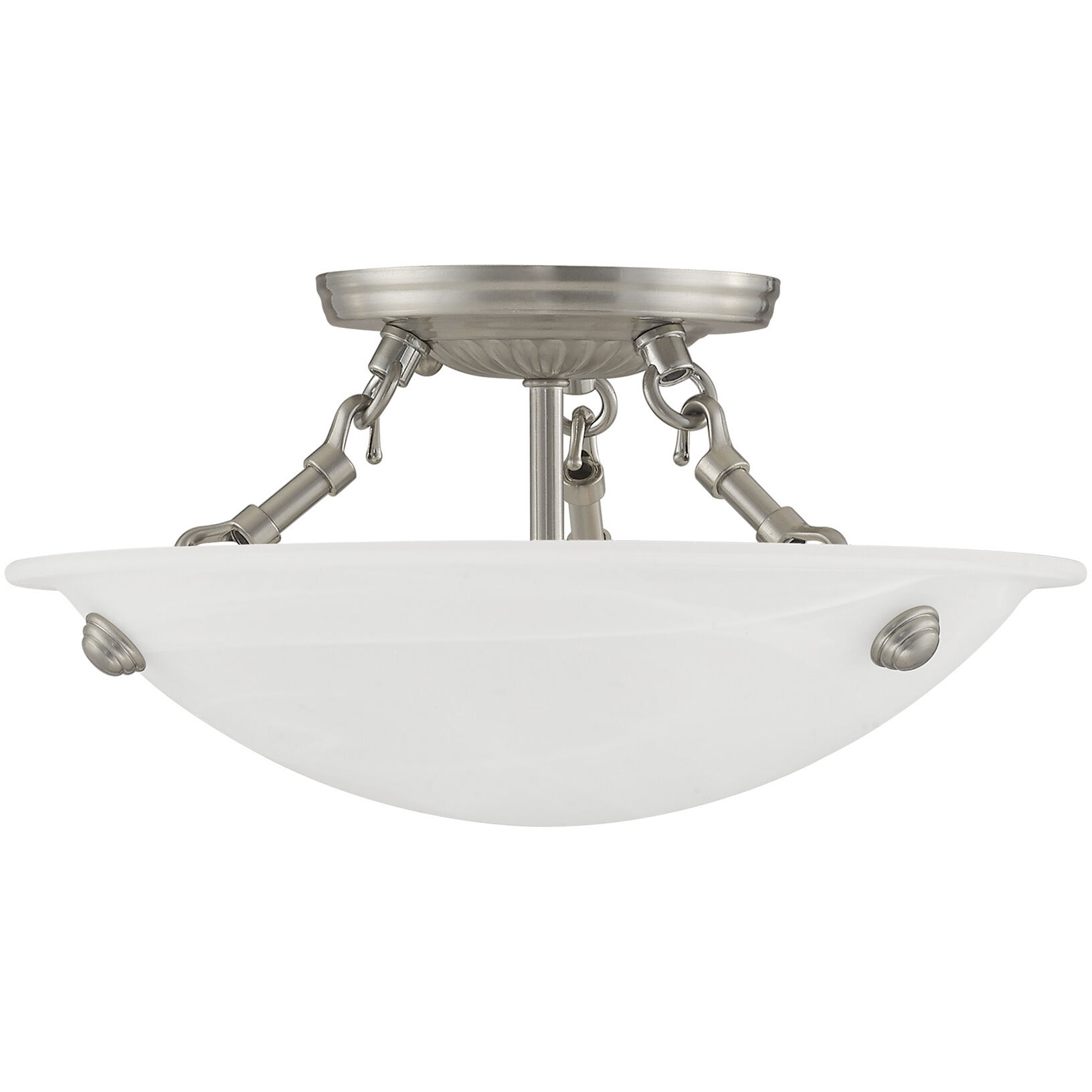 Oasis 3 Light 12 inch Brushed Nickel Semi-Flush Mount Ceiling Light