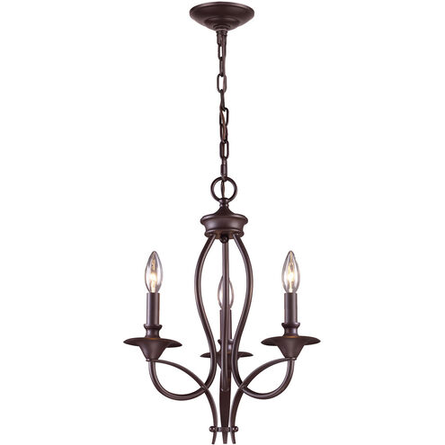 Dixon 3 Light 14 inch Oiled Bronze Chandelier Ceiling Light