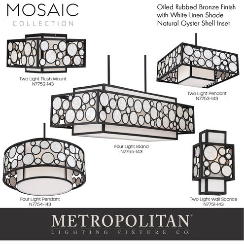 Mosaic 4 Light 24 inch Oil Rubbed Bronze Pendant Ceiling Light