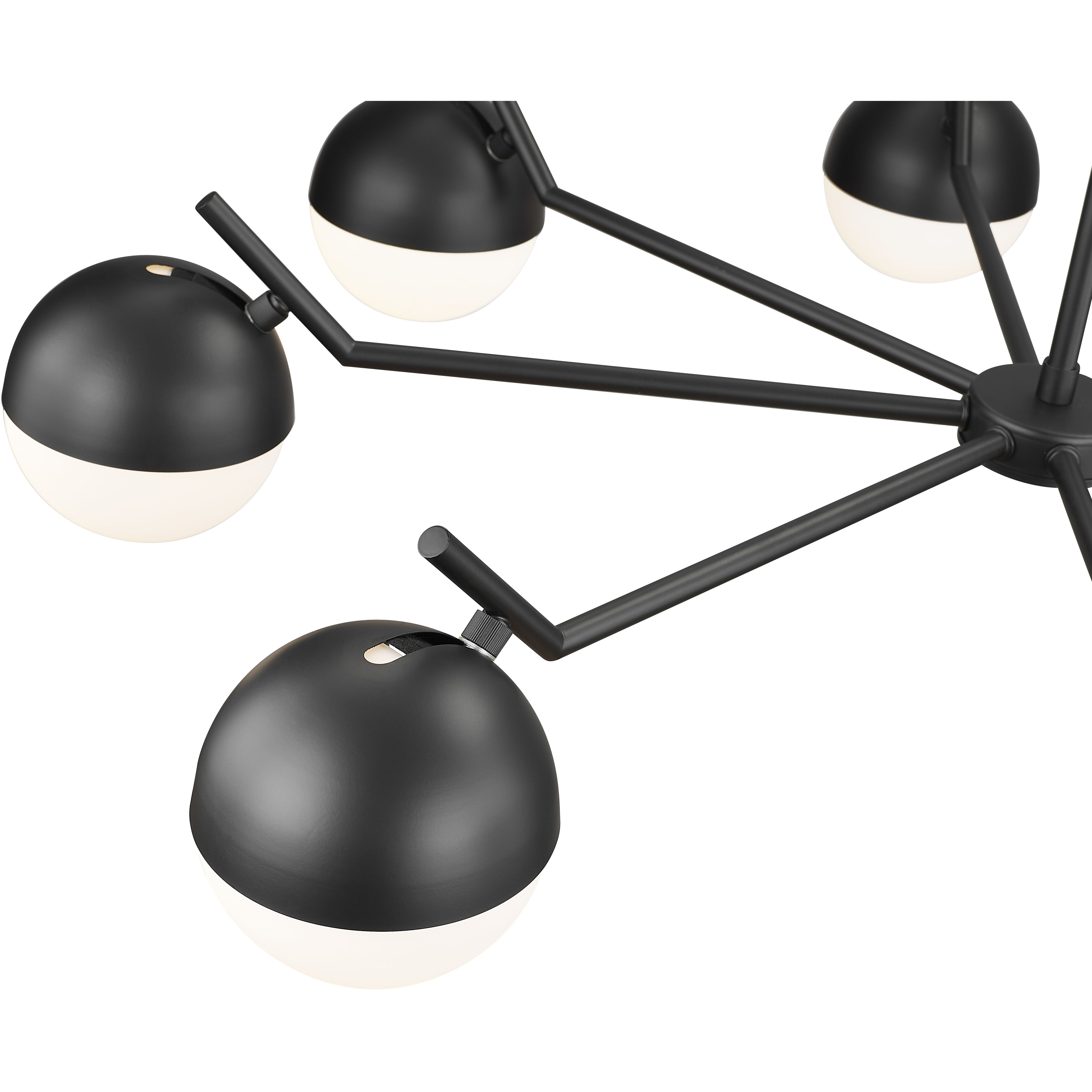 Realm Sphere 8 Light 44 inch Matte Black Chandelier Ceiling Light