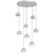 Cabochon LED Classic Silver Pendant Chandelier Ceiling Light in 3000K LED, Clear