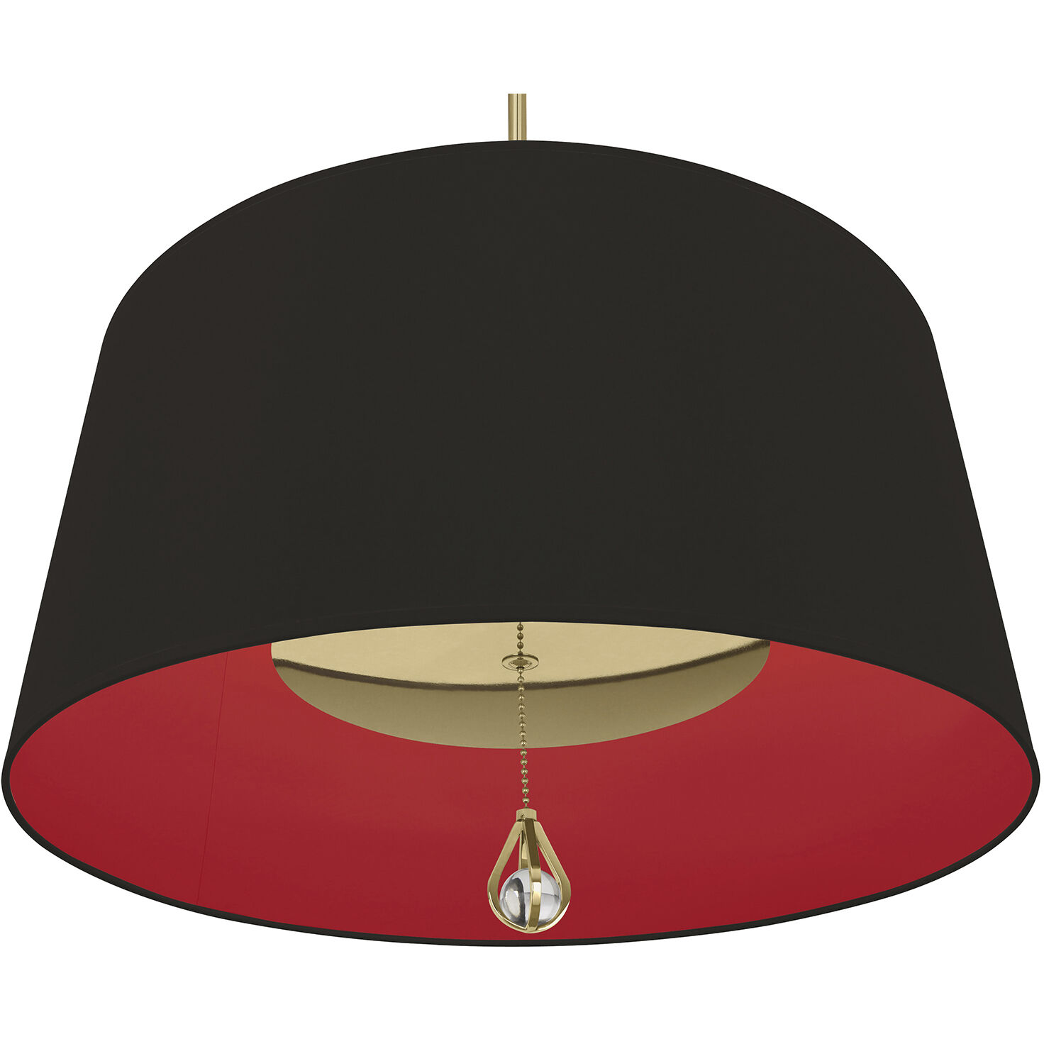 Williamsburg Custis 3 Light 25.5 inch Modern Brass Pendant Ceiling Light in Blacksmith Black With Richmond Red