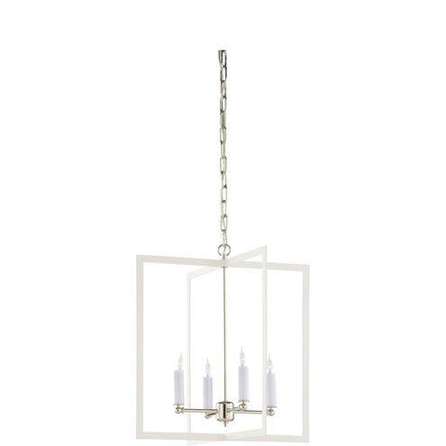 Bayberry 4 Light 20 inch White/Cream and Silver Chandelier Ceiling Light, Large