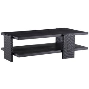 Aiden 55 X 16.5 inch Handcarved Soft Black Waxed Cocktail Table