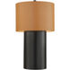 Secret Agent 28 inch 100 watt Black and Camel Leather Table Lamp Portable Light