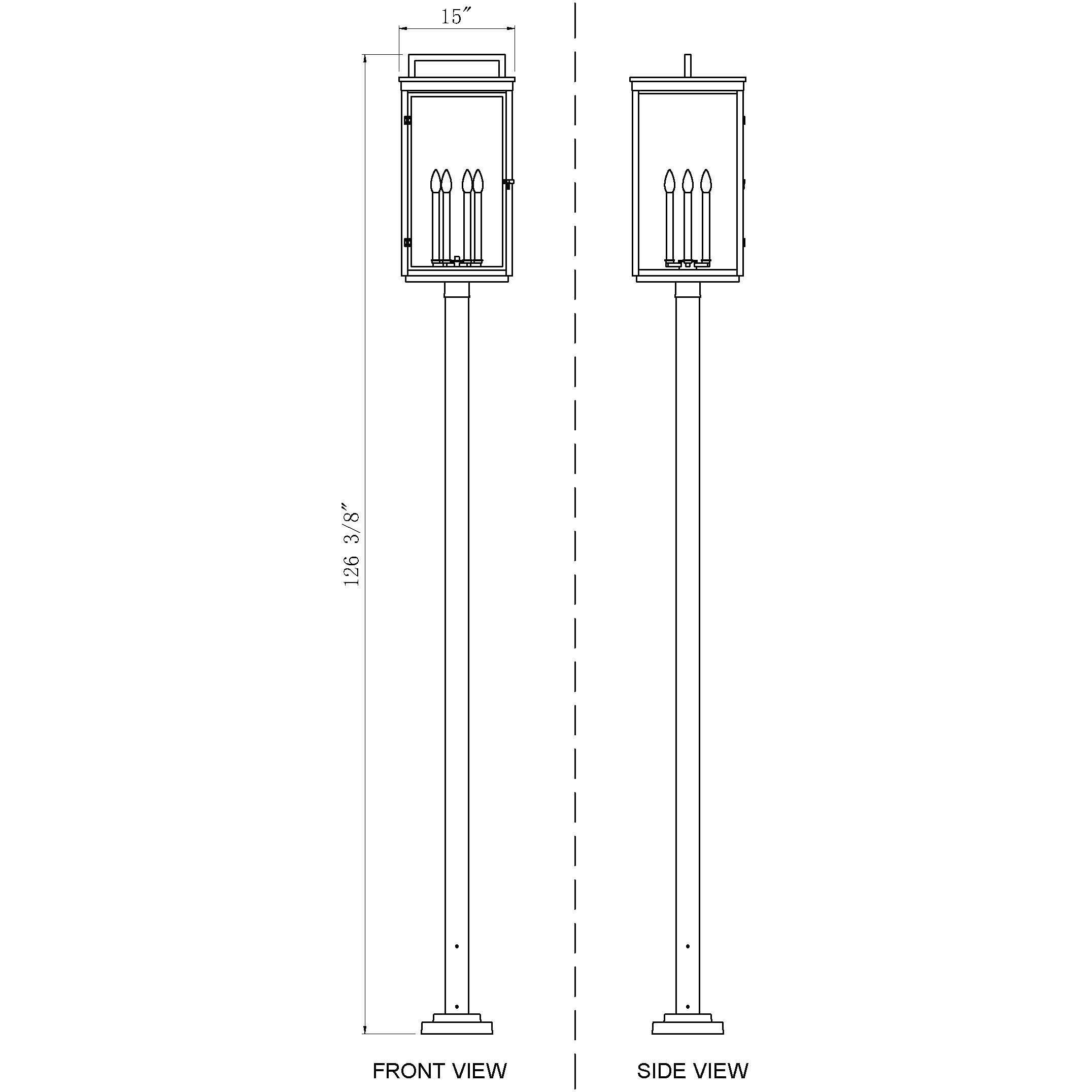 Hartwell 6 Light 125.5 inch Sand Black Outdoor Post Mounted Fixture