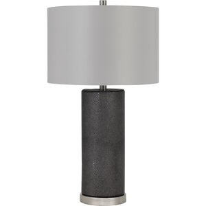 Graham 27 inch 150.00 watt Black Leathrette Table Lamp Portable Light