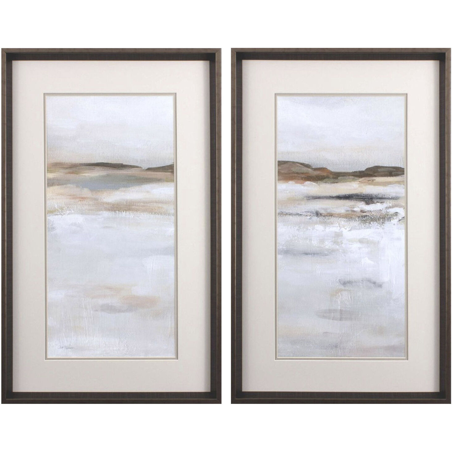 Abstract Gray and Neutral and Brown Framed Art, Propac