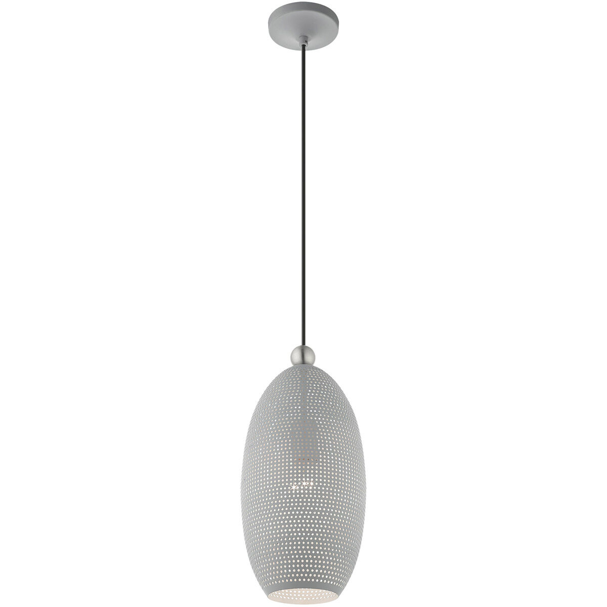 Dublin 1 Light 7 inch Nordic Gray with Brushed Nickel Accents Pendant Ceiling Light