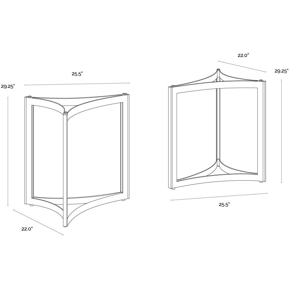 Mendoza Gold Dining Table Base, Set Of 2