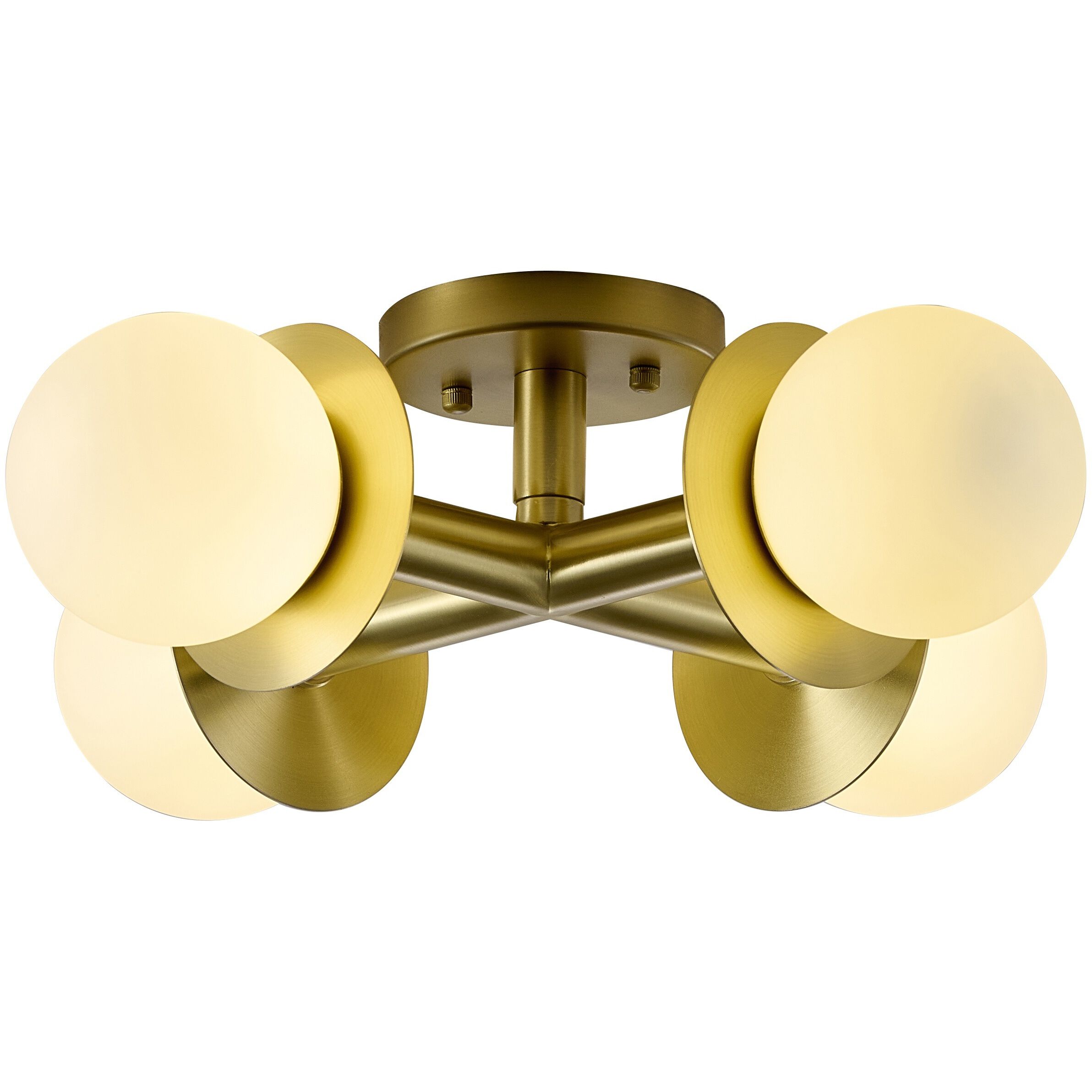 Canada 4 Light 18 inch Satin Brass Flush Mount Ceiling Light