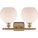 Ballston Athens LED 16 inch Brushed Brass Bath Vanity Light Wall Light in Matte White Glass, Ballston