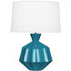 Orion 27 inch 150.00 watt Peacock Table Lamp Portable Light, Polished Nickel Accents