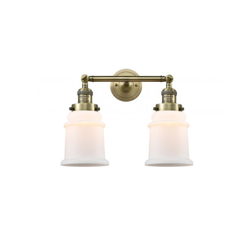 Franklin Restoration Canton LED 17 inch Antique Brass Bath Vanity Light Wall Light in Matte White Glass, Franklin Restoration