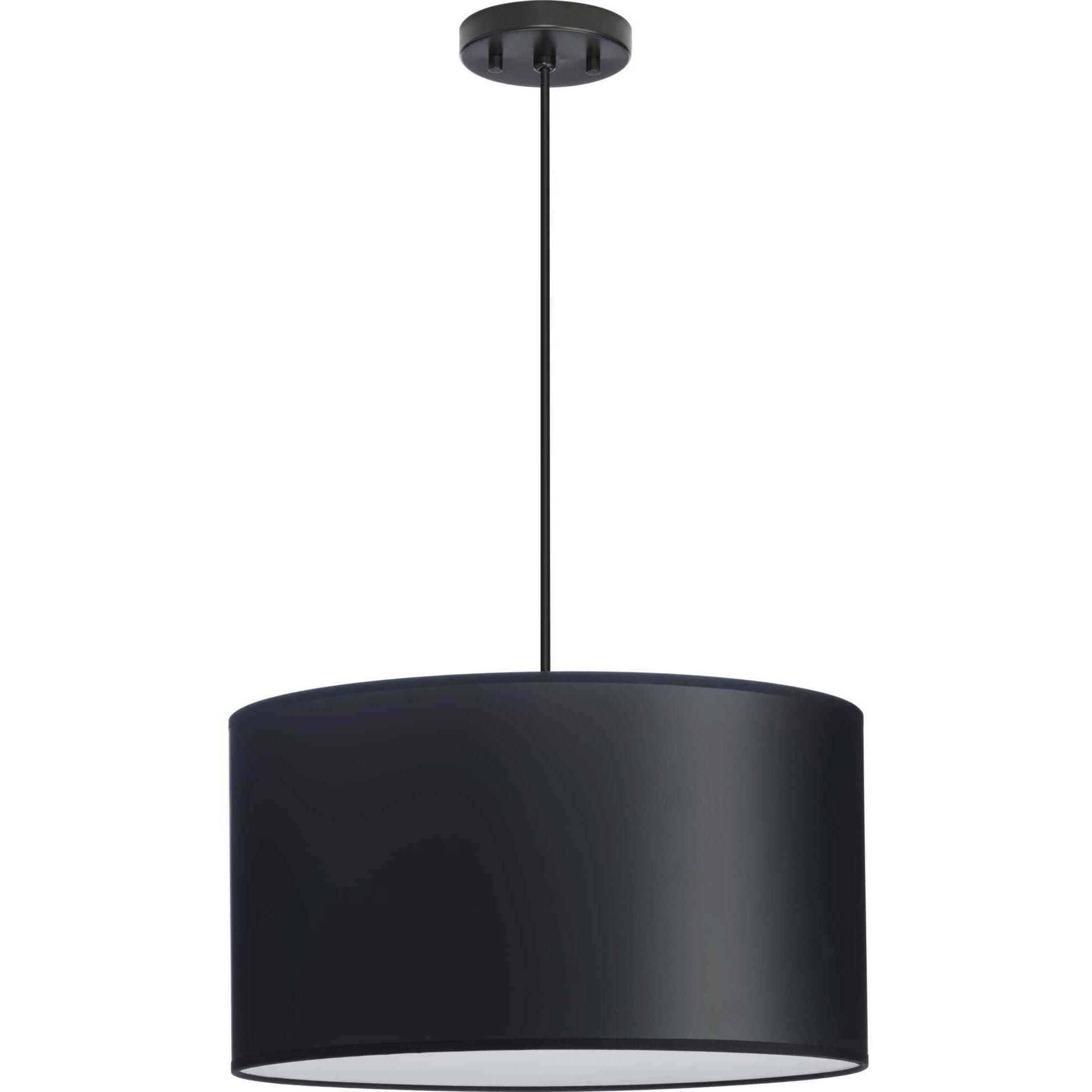 Markor 3 Light 18.12 inch Brushed Nickel/Matte Black/Vintage Brass Drum Pendant Ceiling Light in Black Parchment