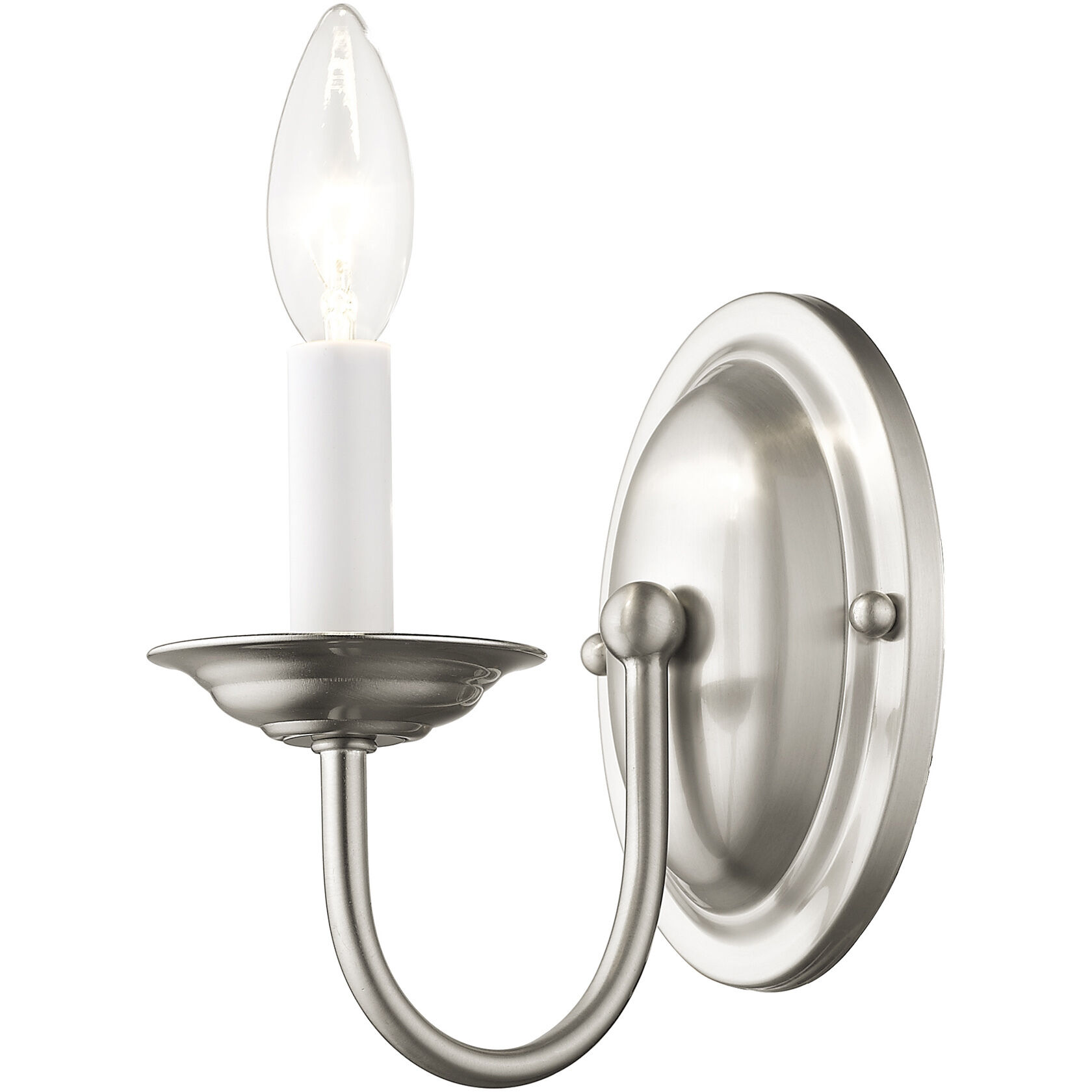 Home Basics 1 Light 4 inch Brushed Nickel Wall Sconce Wall Light