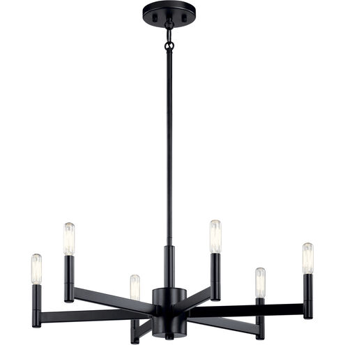 Erzo 6 Light 26 inch Black Chandelier 1 Tier Medium Ceiling Light, 1 Tier Medium