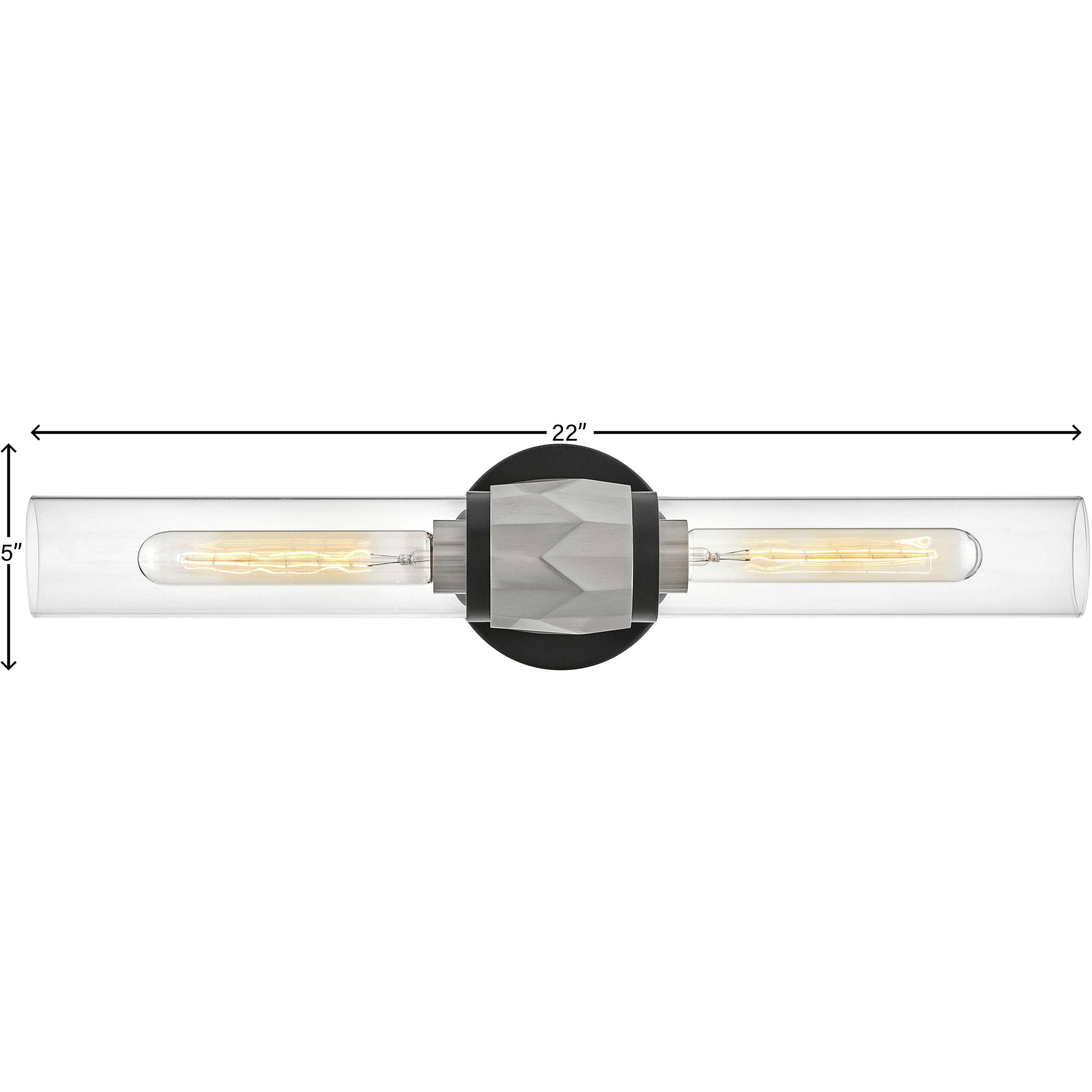 Ellison 22 inch Black with Brushed Nickel Vanity Light Wall Light in Black / Brushed Nickel