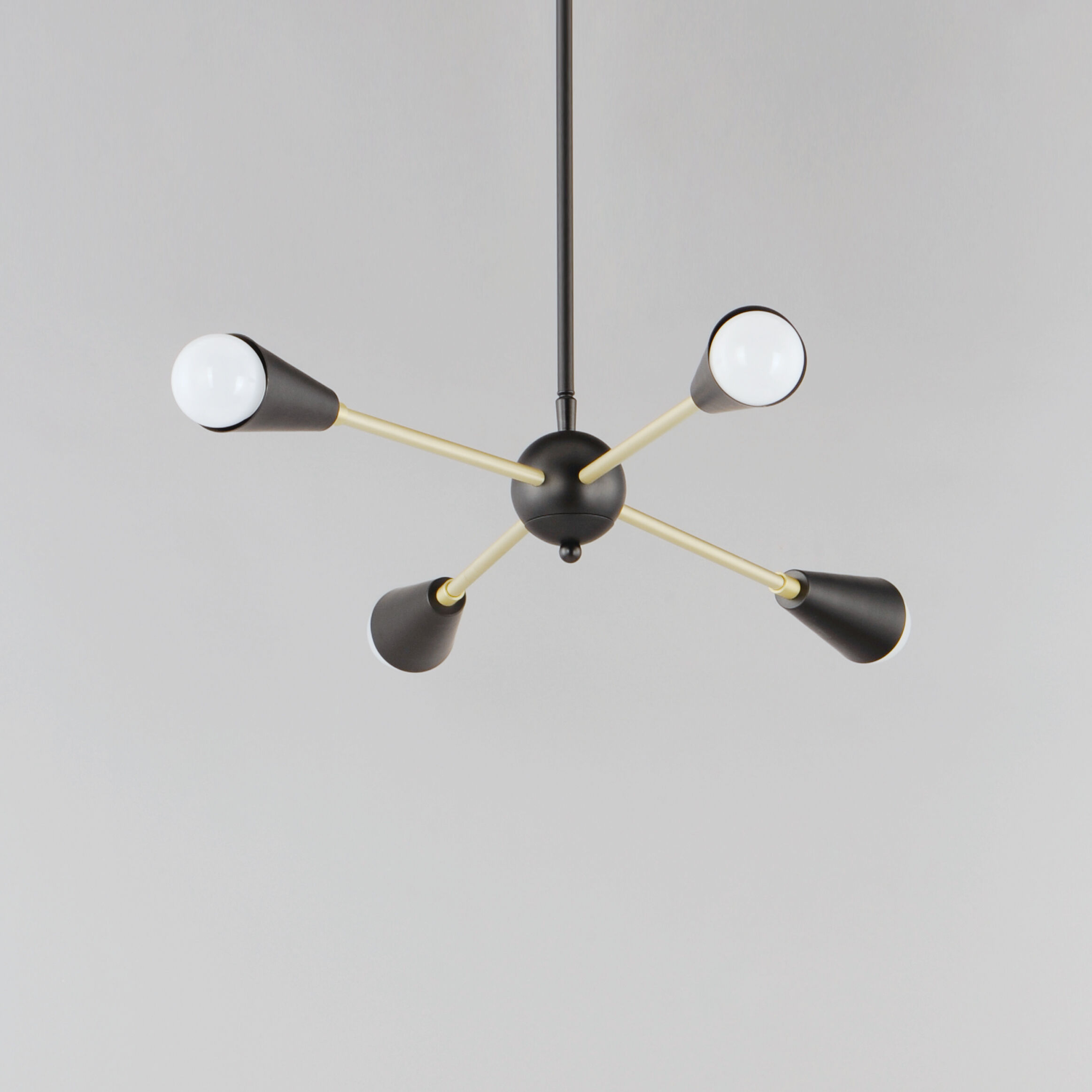 Lovell 4 Light 16.25 inch Black/Satin Brass Multi-Light Pendant Ceiling Light