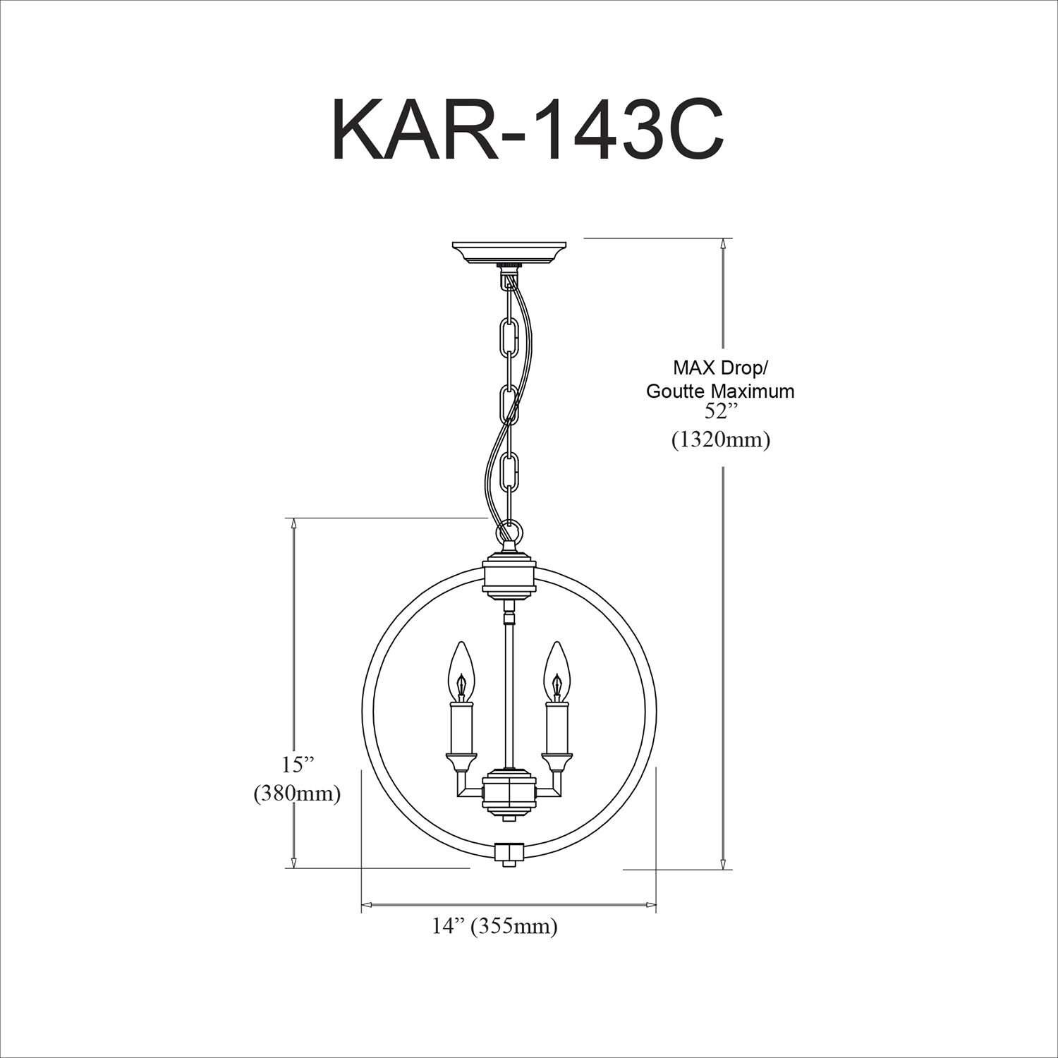 Karland LED 14 inch Polished Chrome Chandelier Ceiling Light