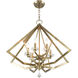 Diamond 6 Light 25 inch Antique Brass Chandelier Ceiling Light