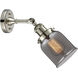 Franklin Restoration Small Bell LED 5 inch Polished Nickel Sconce Wall Light in Plated Smoke Glass, Franklin Restoration