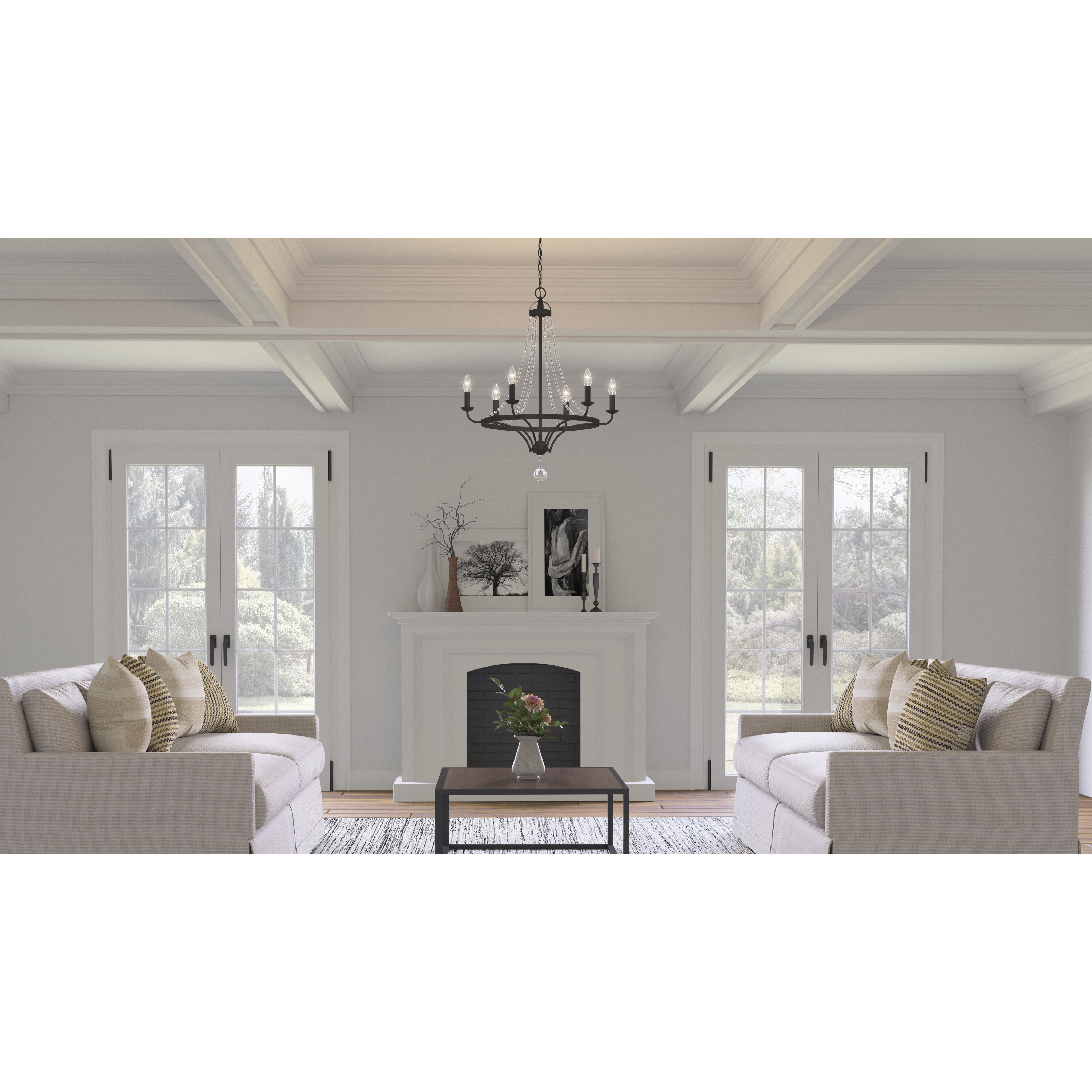 Adelaide 6 Light 26 inch Matte Black Chandelier Ceiling Light