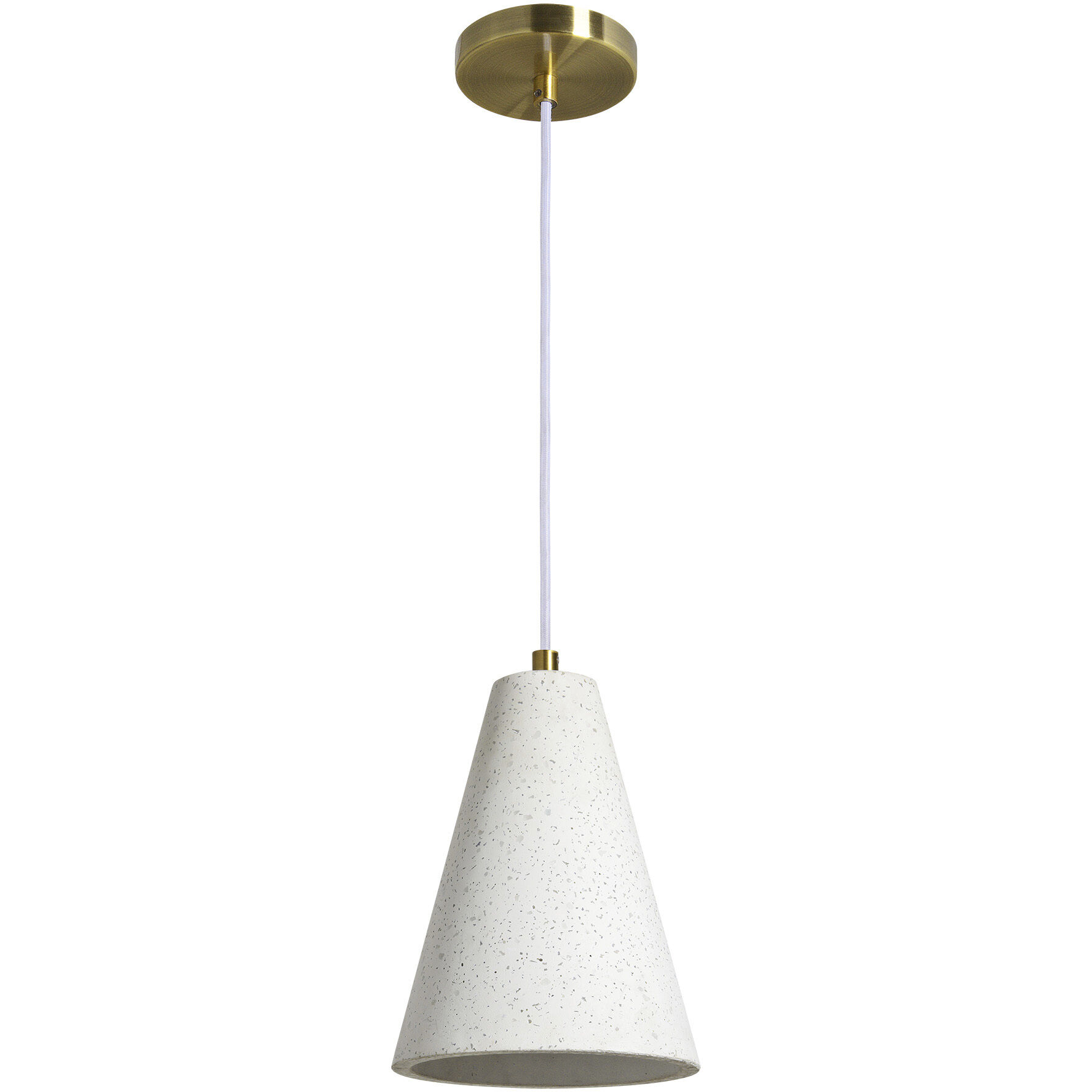 Paula LED 7 inch Off-White with Speckles and Antique Brushed Brass Pendant Ceiling Light