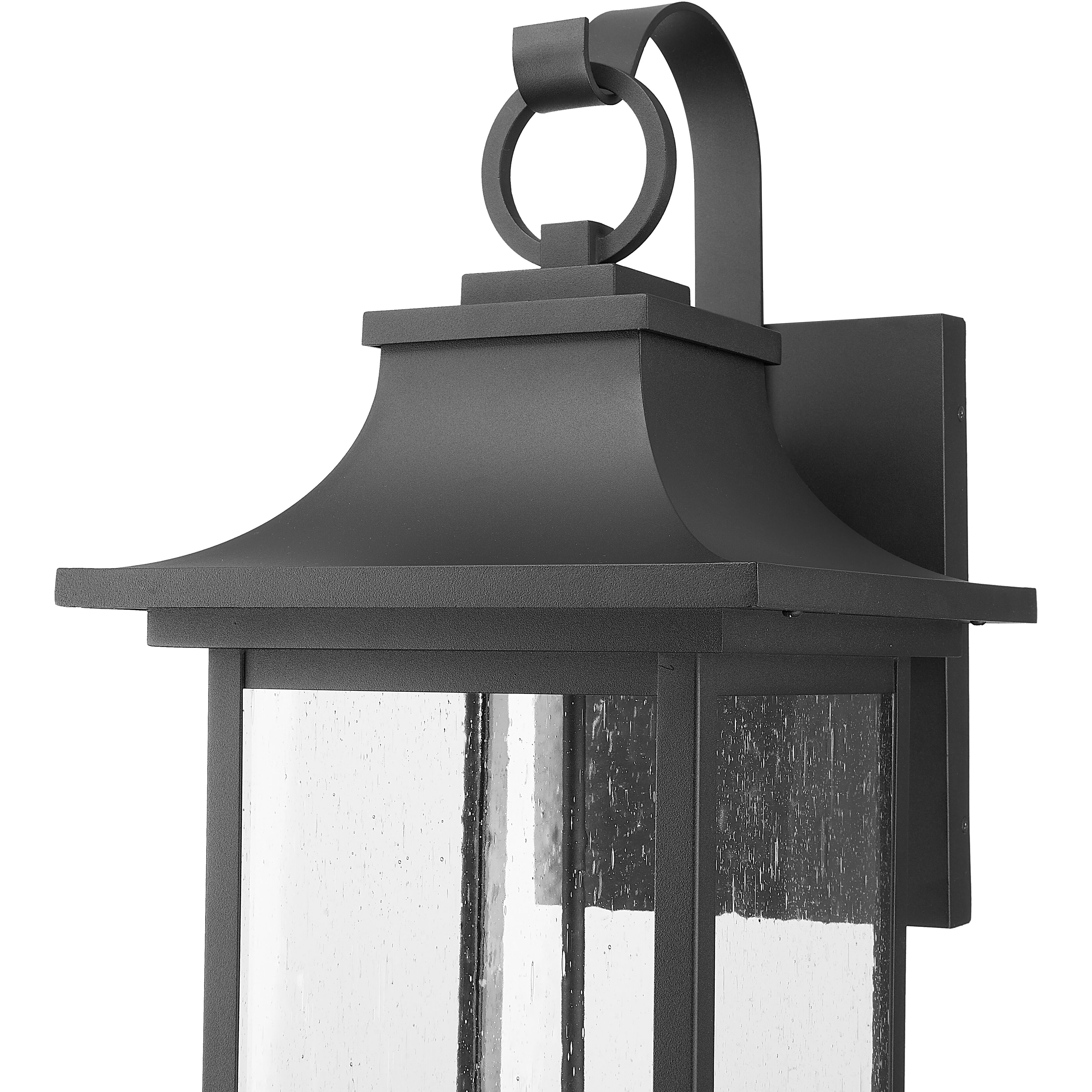 Tiberius 6 Light 34 inch Black Outdoor Wall Light in Clear Seedy Glass